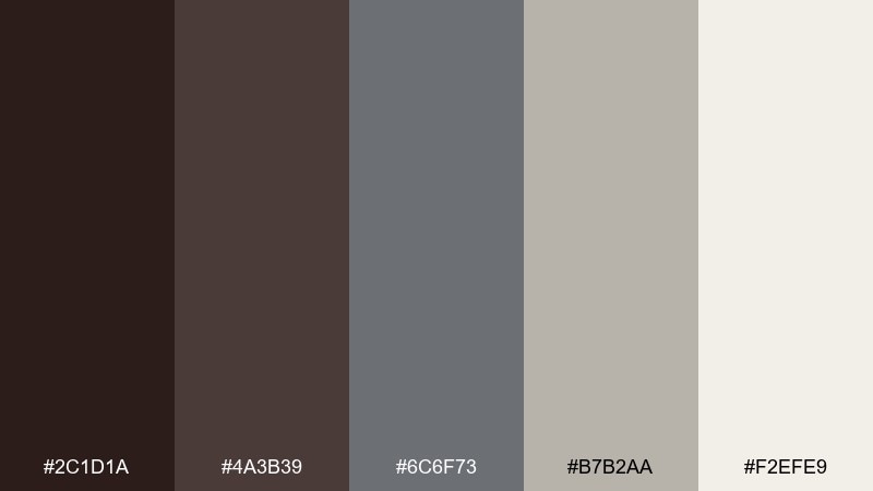 espresso slate coffee shop color palette with hex codes