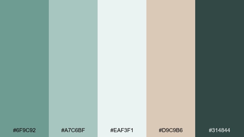 eucalyptus breeze meditation color palette with hex codes