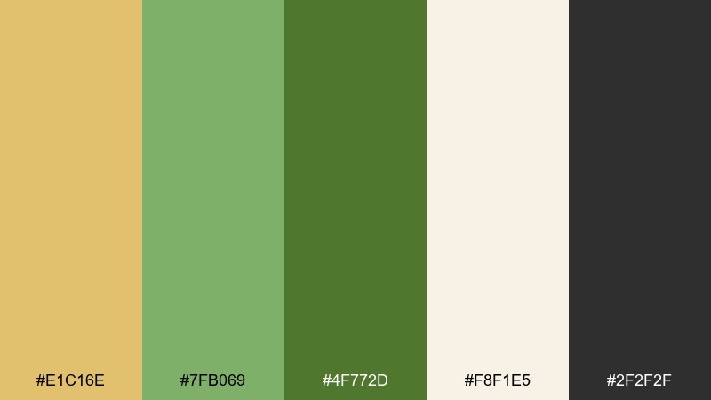eucalyptus champagne color palette with hex codes