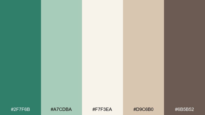 eucalyptus linen sea green color combination with hex codes
