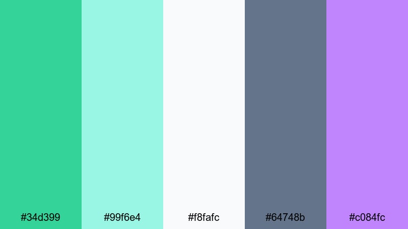 eucalyptus mist color palette with hex codes