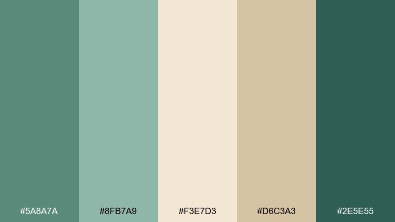 eucalyptus oat milk green cream color palette with hex codes