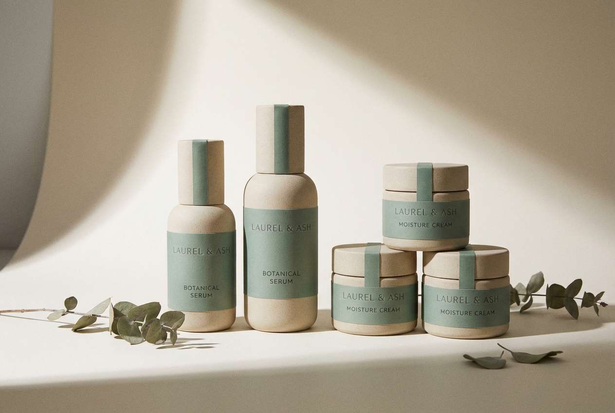 skincare packaging in studio