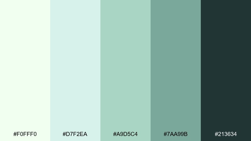 eucalyptus spa honeydew color palette with hex codes