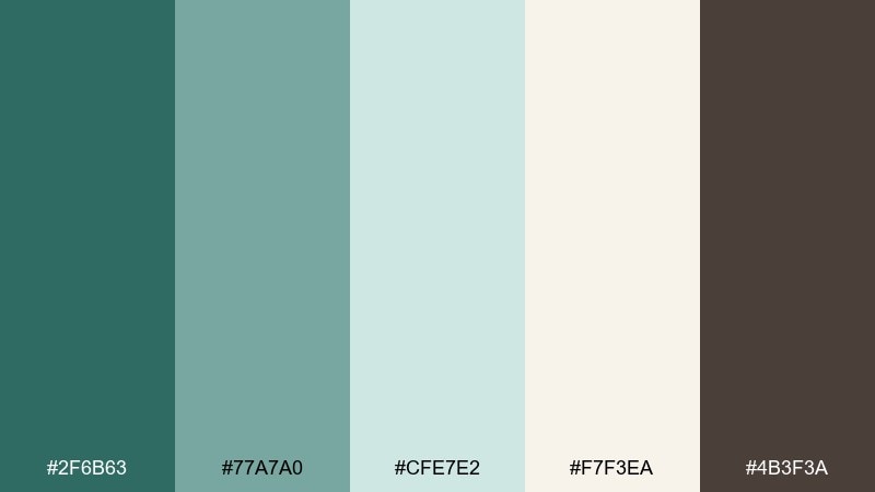 eucalyptus steam botanical color palette with hex codes