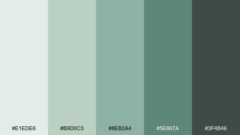 eucalyptus stone pale green color palette with hex codes