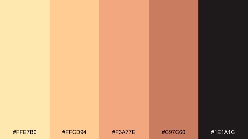 evening apricot noir color palette with hex codes