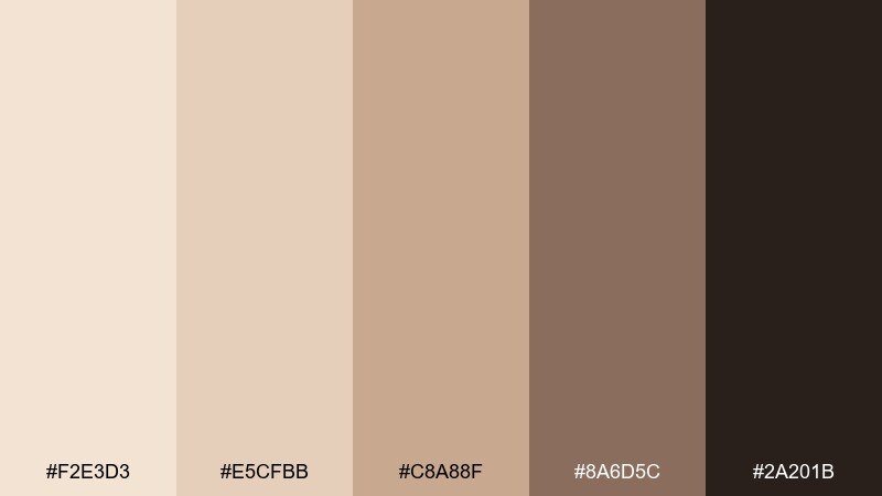 evening biscotti champagne beige color palette with hex codes