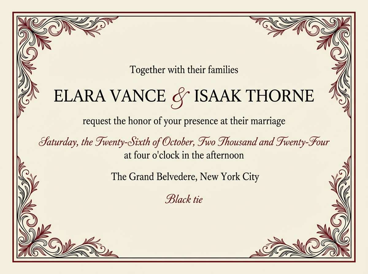 evening invitation design