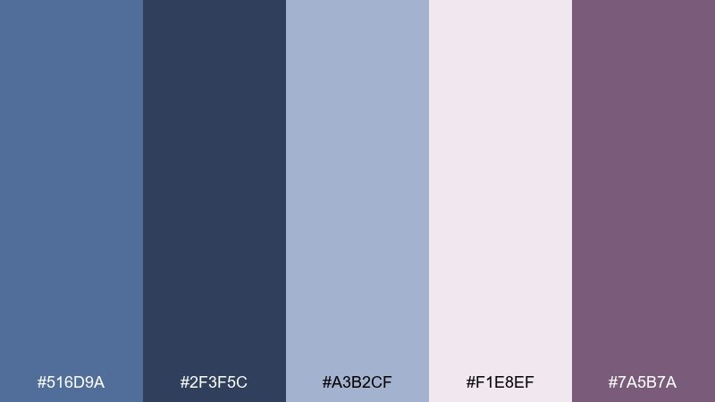 evening orchid color palette with hex codes