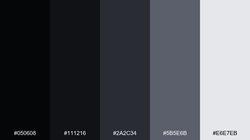 event horizon space color palette with hex codes