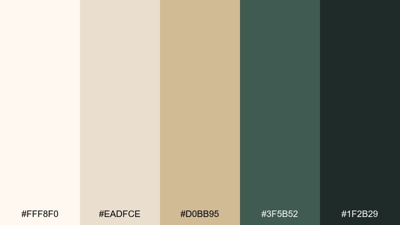 evergreen candlelight color palette with hex codes