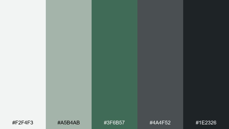 evergreen granite mountain color palette with hex codes