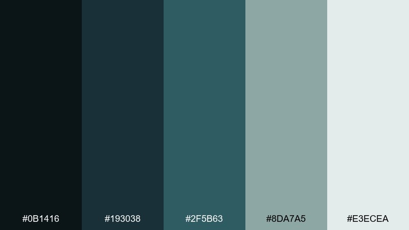 exile coast dystopian color palette with hex codes