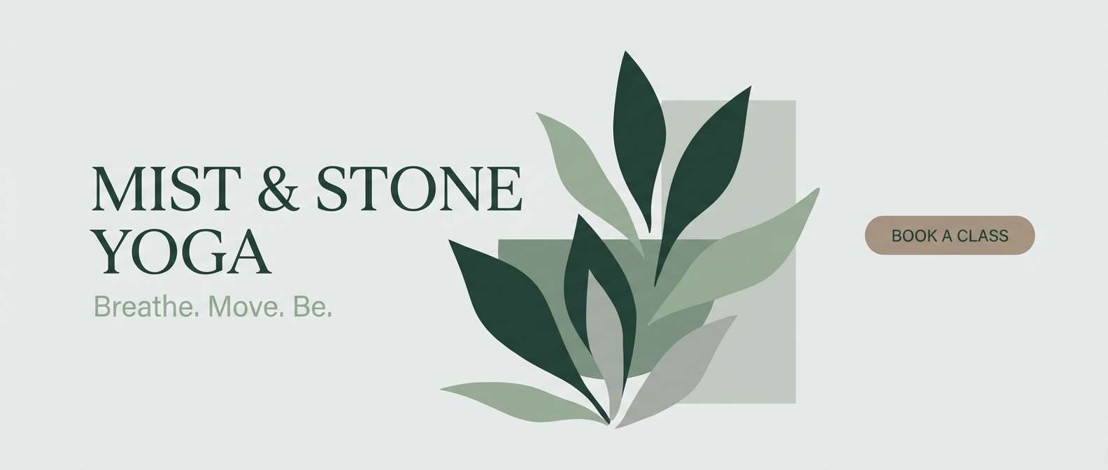 yoga header in soft greens