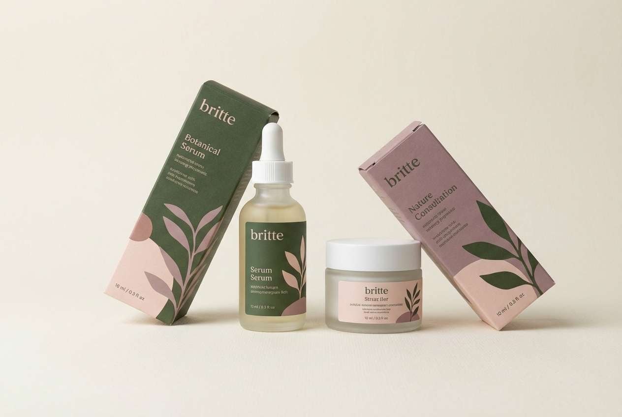 botanical skincare packaging mockup
