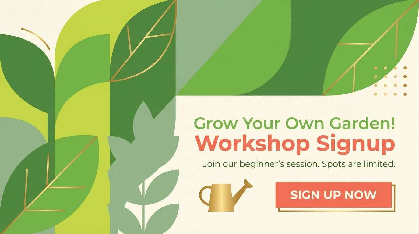 garden workshop signup banner