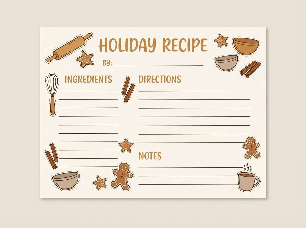 cozy holiday recipe card