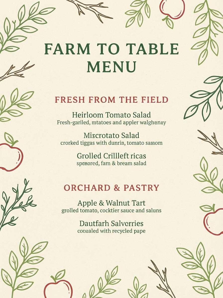 fresh farm menu design