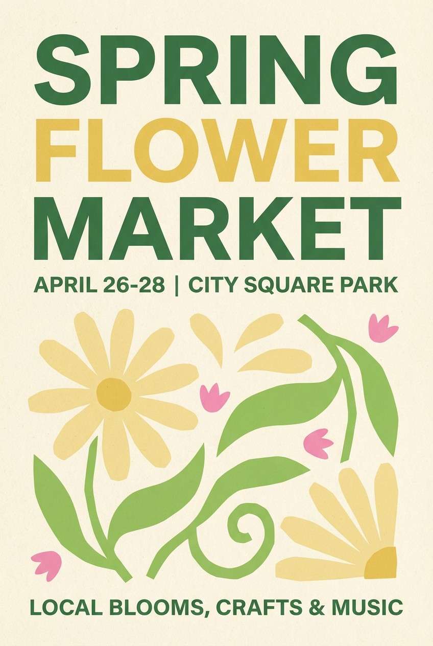 spring poster in soft colors