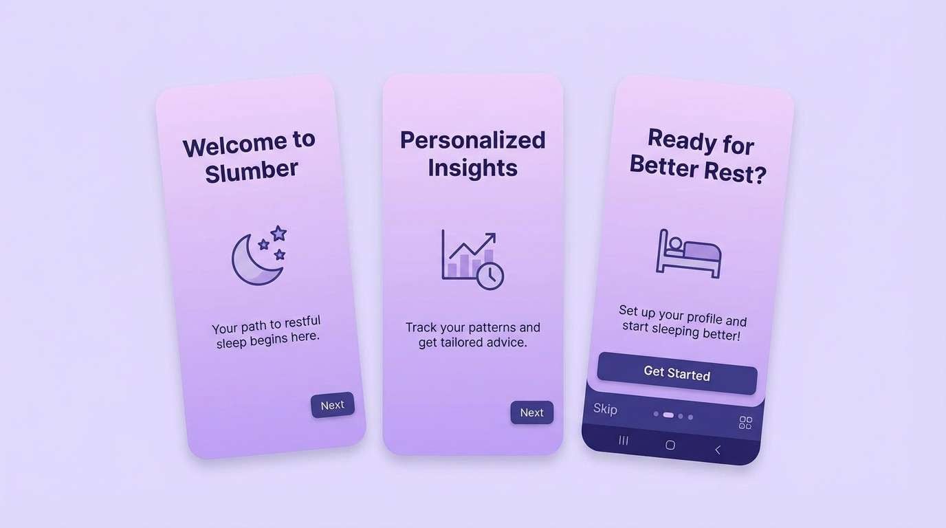 lavender onboarding ui screens