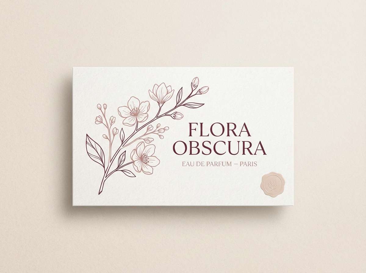 romantic perfume label layout