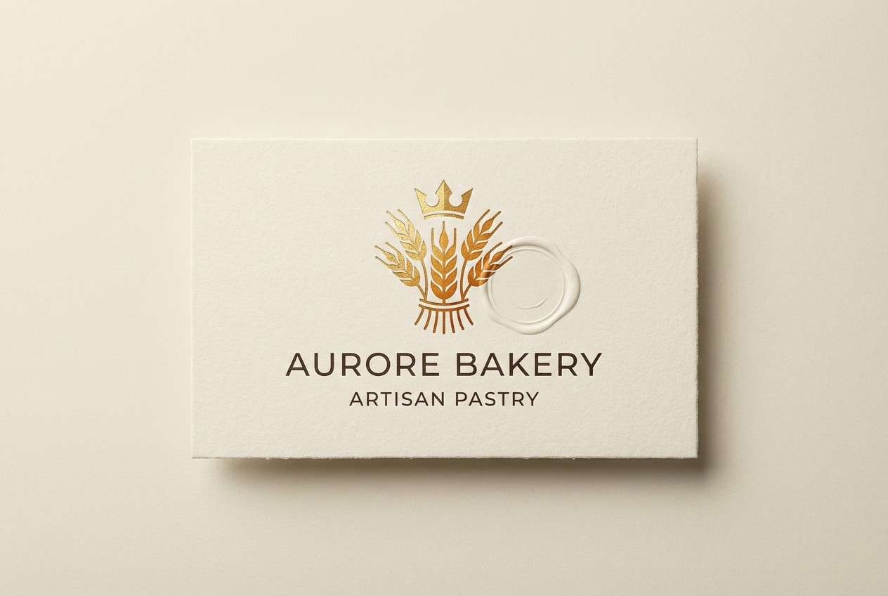 golden bakery label design