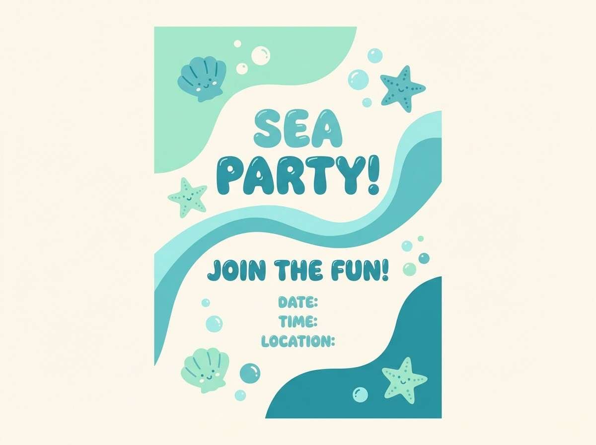 aqua kids party flyer