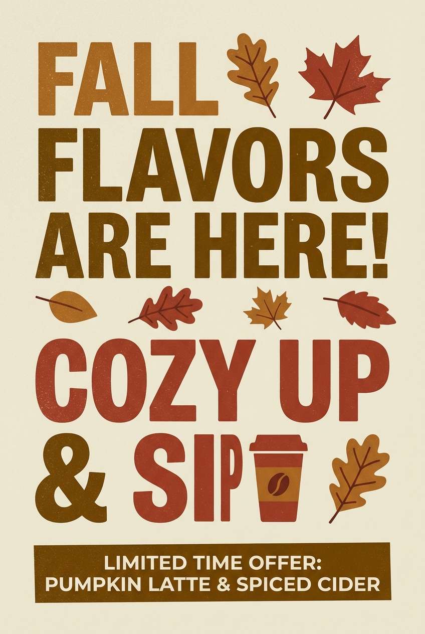 fall cafe promo poster