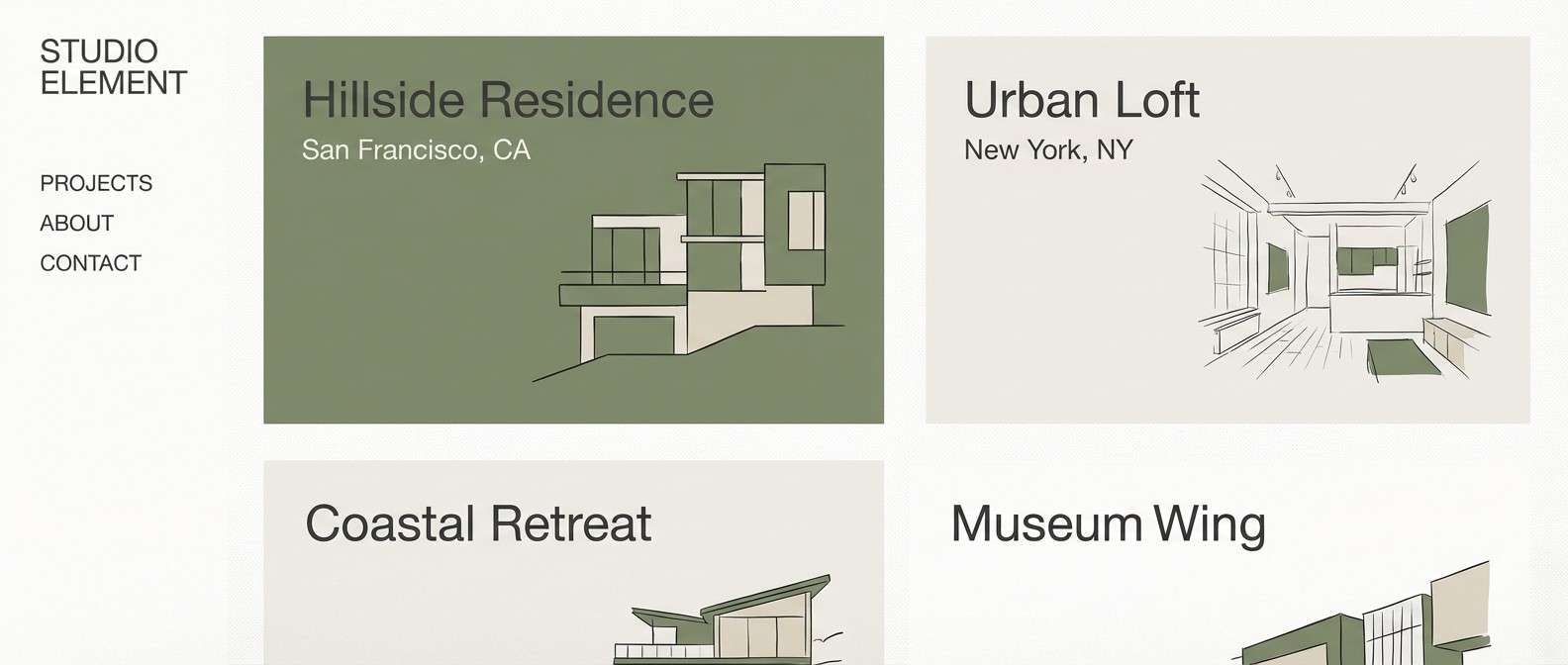 architecture portfolio ui