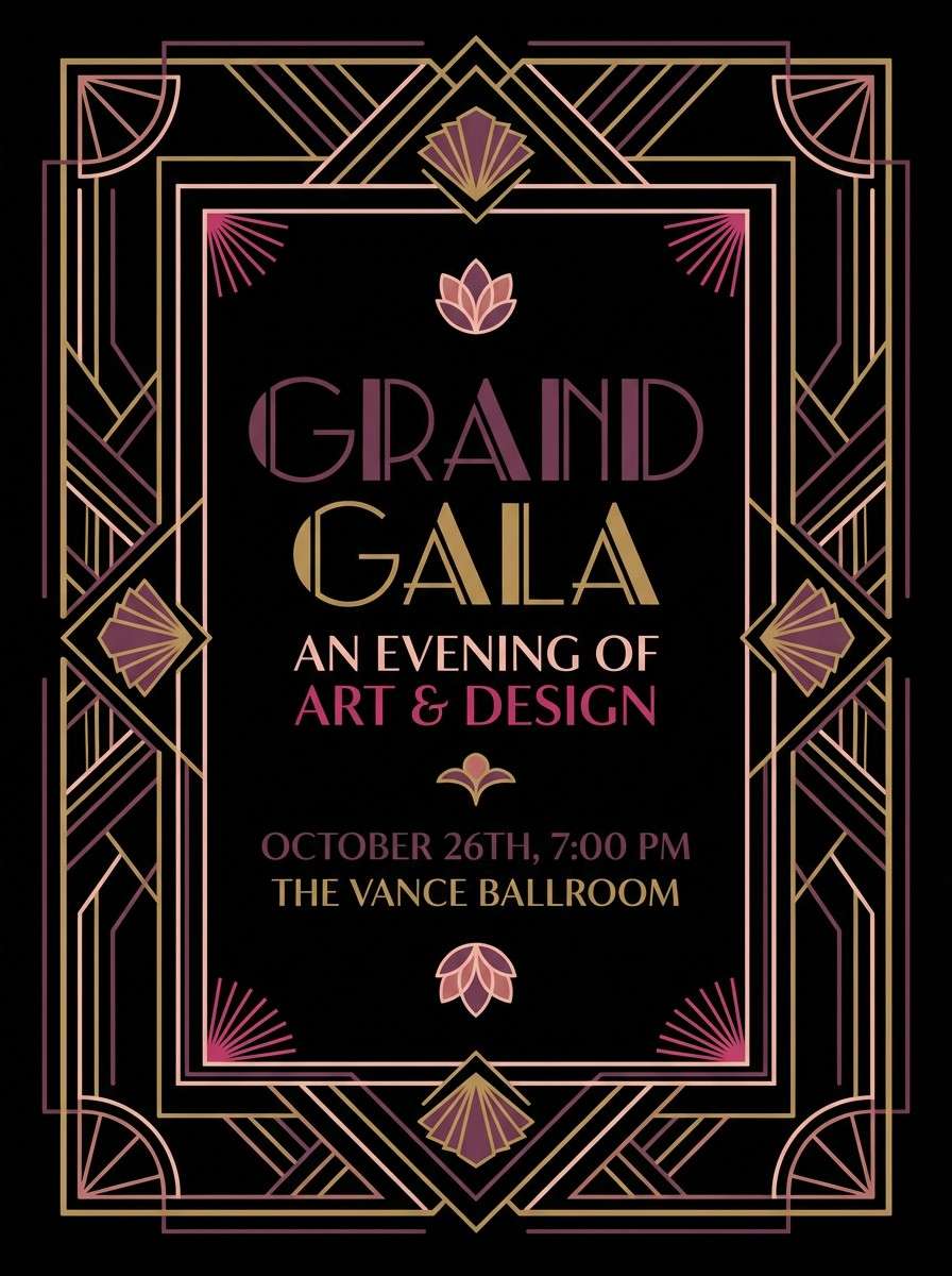 art deco invitation