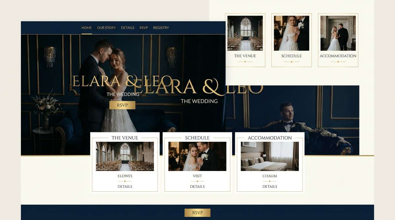 luxury wedding ui mockup