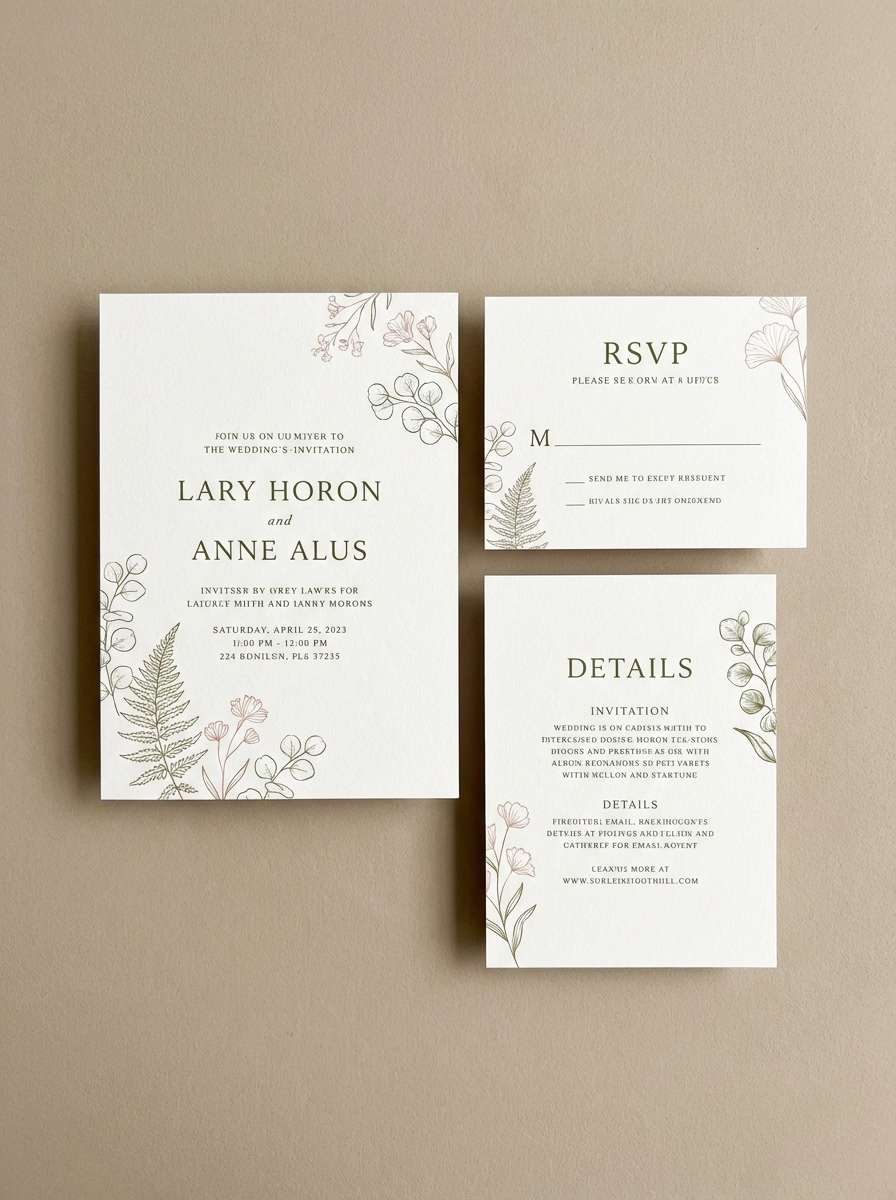 botanical wedding invitation
