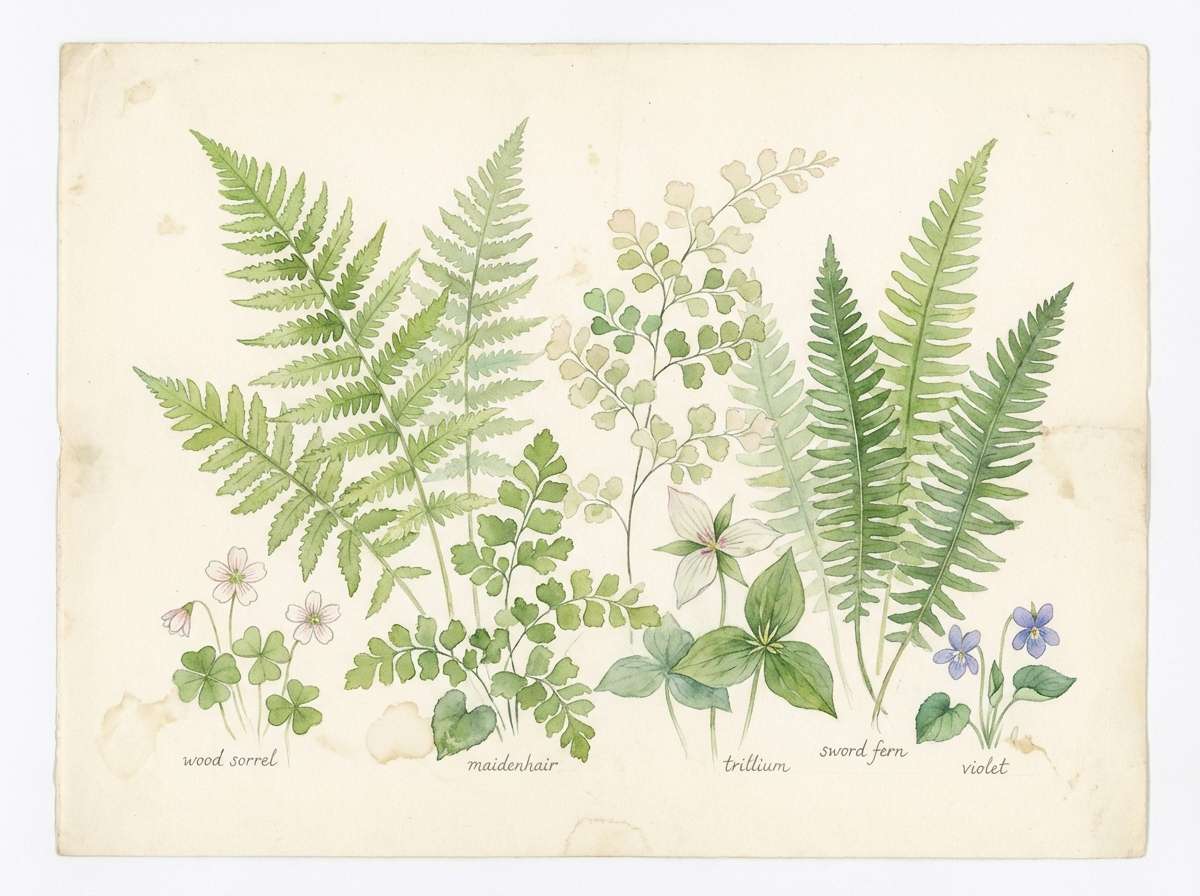 fern watercolor art print