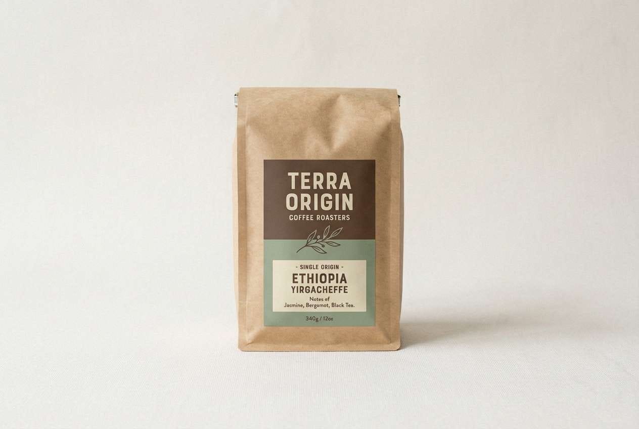 rustic coffee bag label