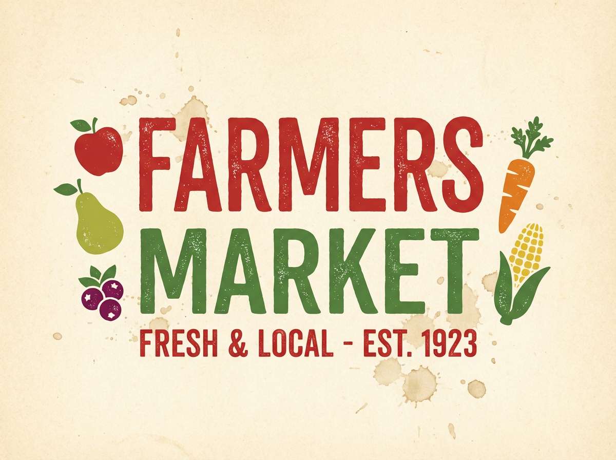 farmers market signboard