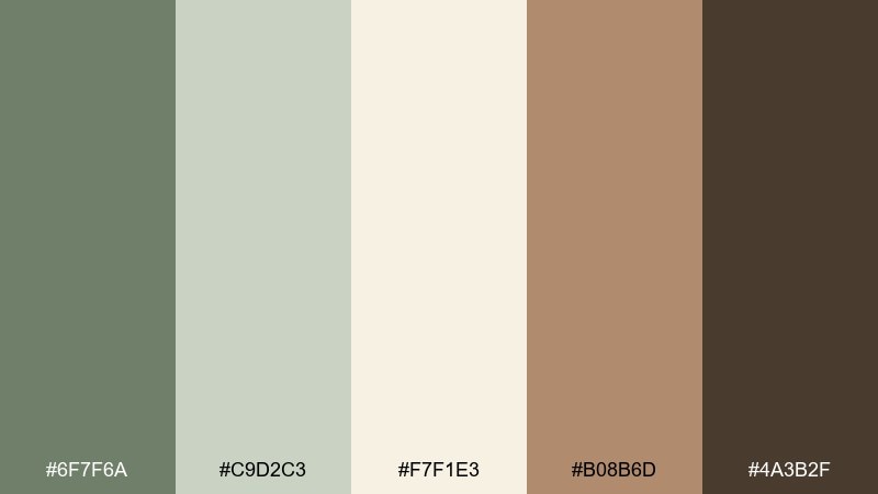 farmhouse sage traditional color palette with hex codes