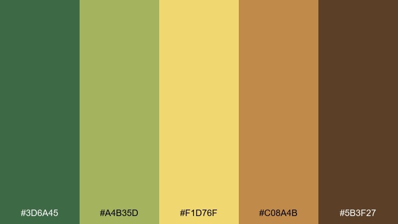 farmstand dashboard green yellow brown color palette with hex codes