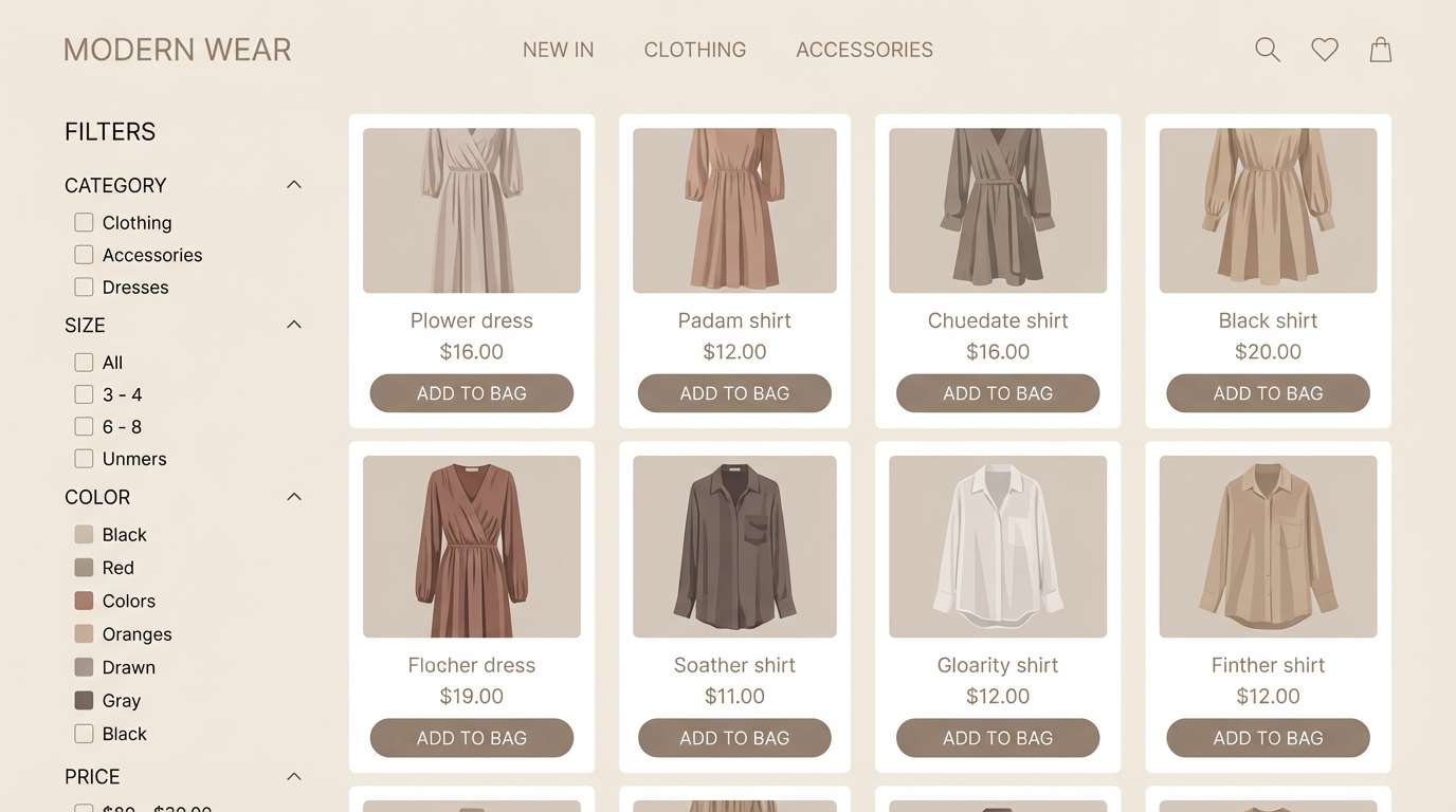 fashion ecommerce ui neutral