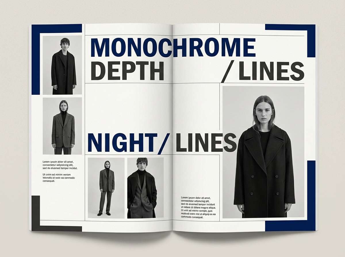 fashion layout with gray and plum