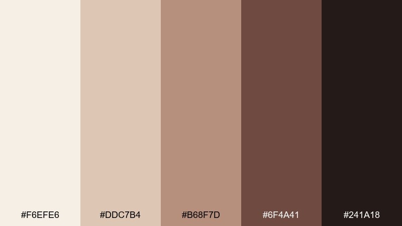 fawn and flannel hygge color palette with hex codes