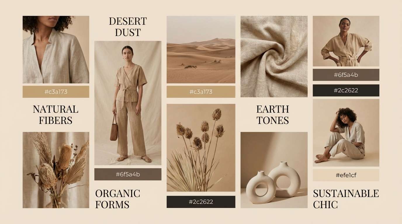 warm fashion moodboard