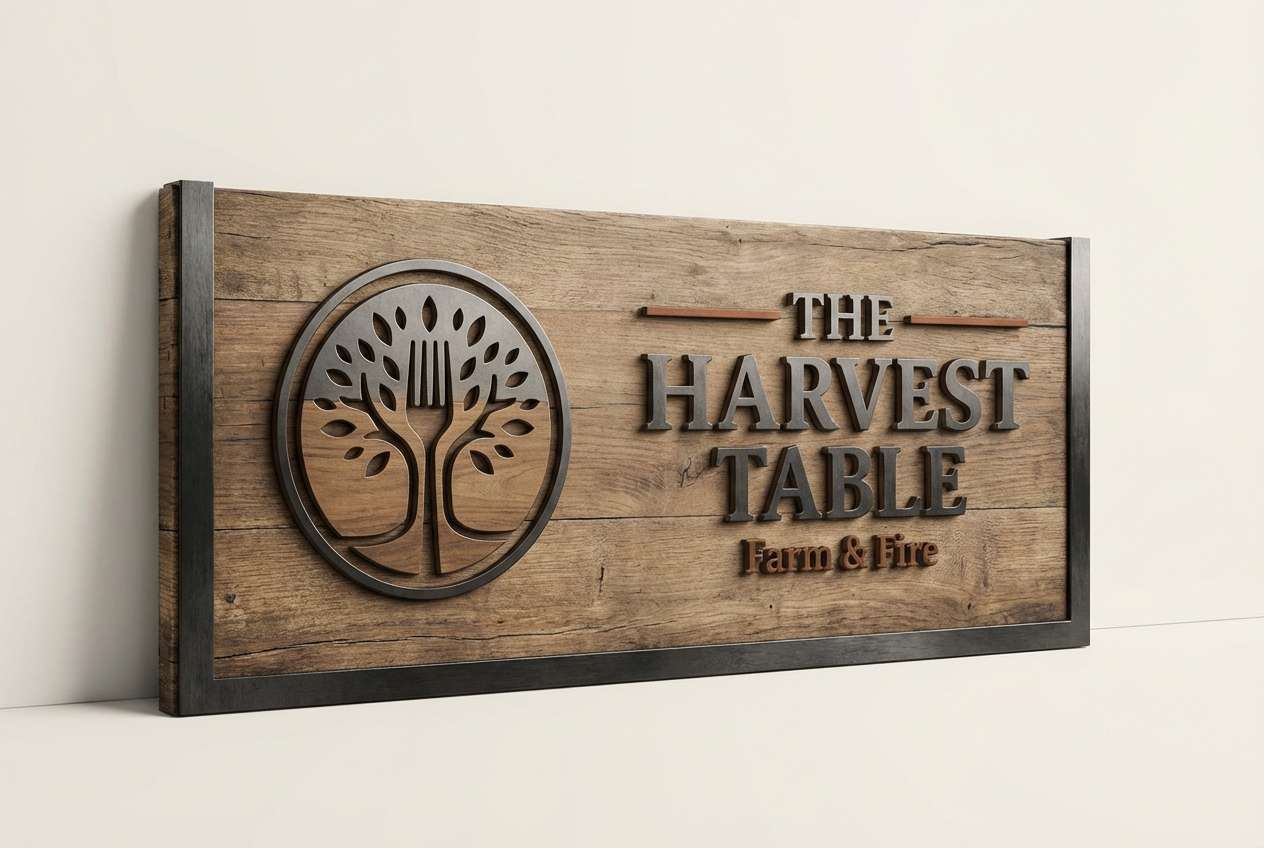 modern ranch signage mockup