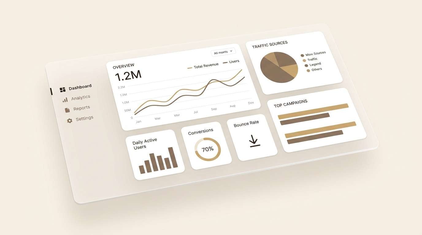 warm neutral dashboard ui