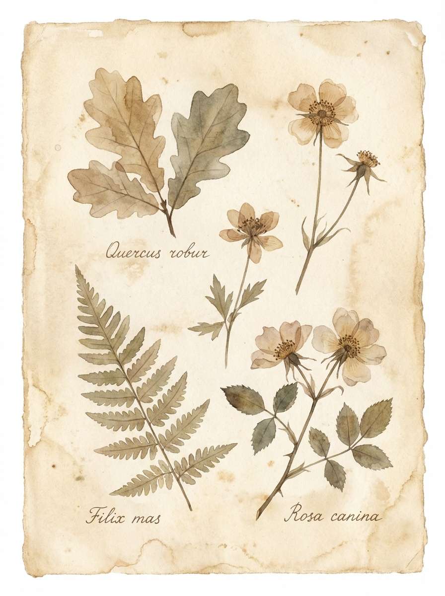 watercolor herbarium illustration