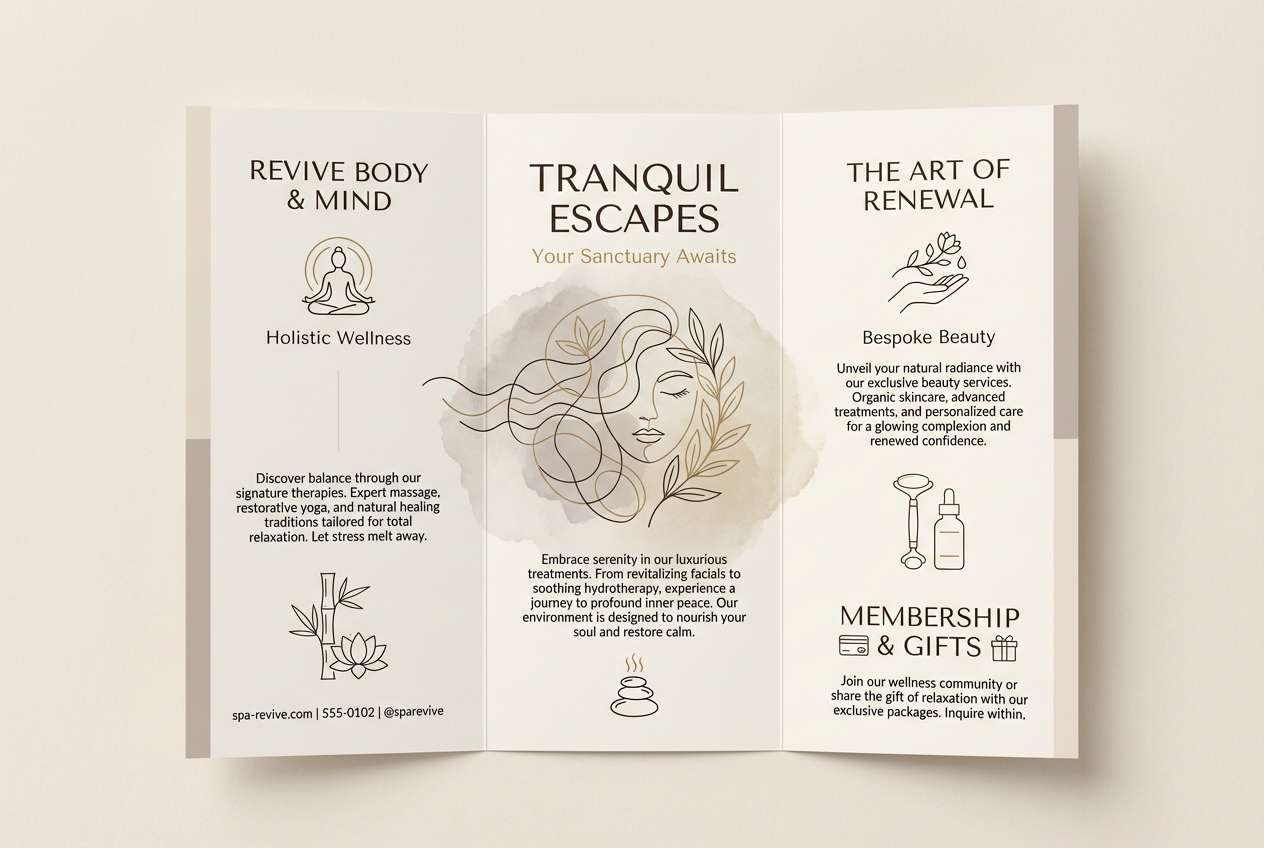 minimal spa brochure