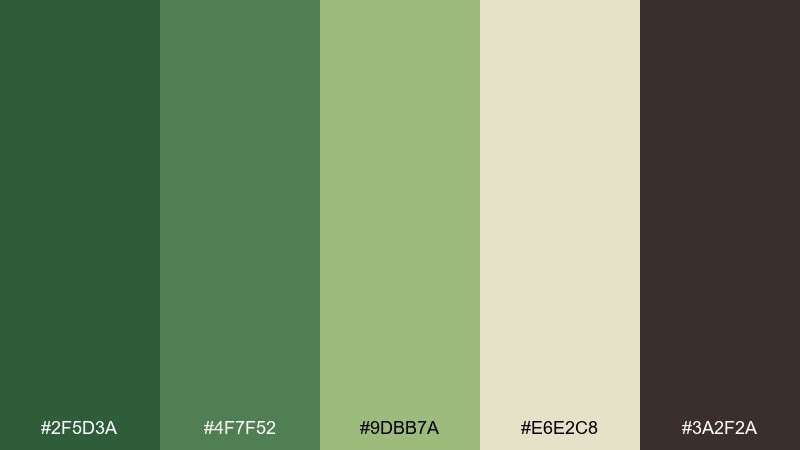 fern canopy botanical color palette with hex codes