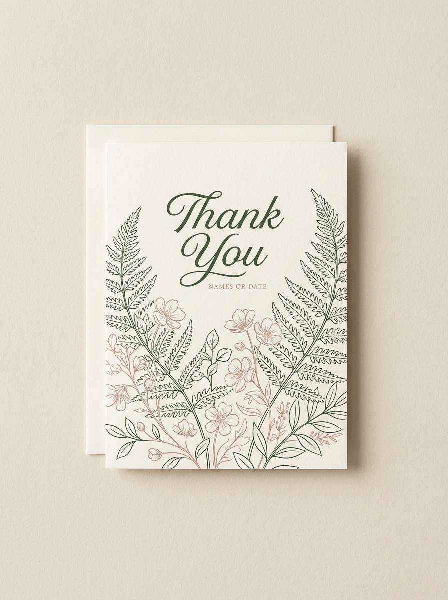 cottage wedding thankyou card