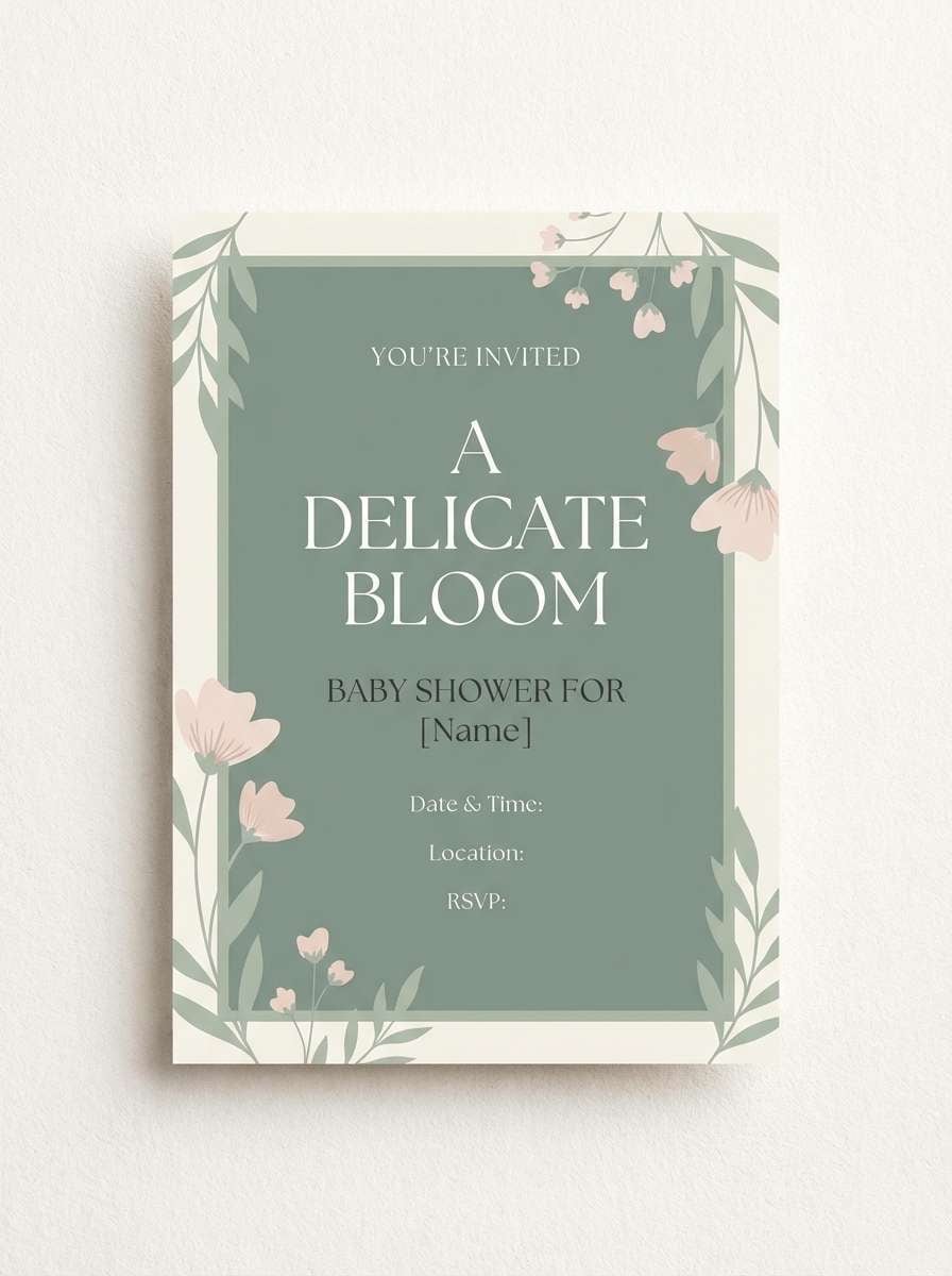 pastel baby shower invite