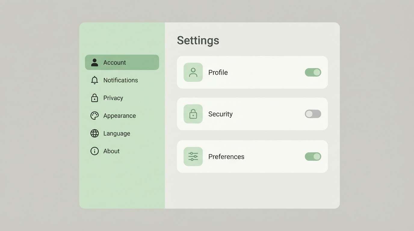 saas settings ui mockup
